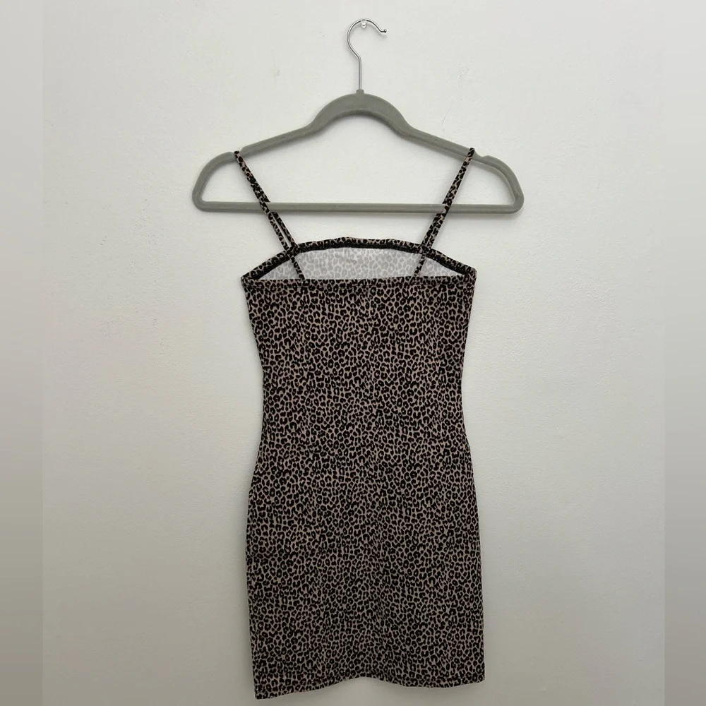 GARAGE LEOPARD PRINT BODYCON MINI DRESS - Picture 3 of 4